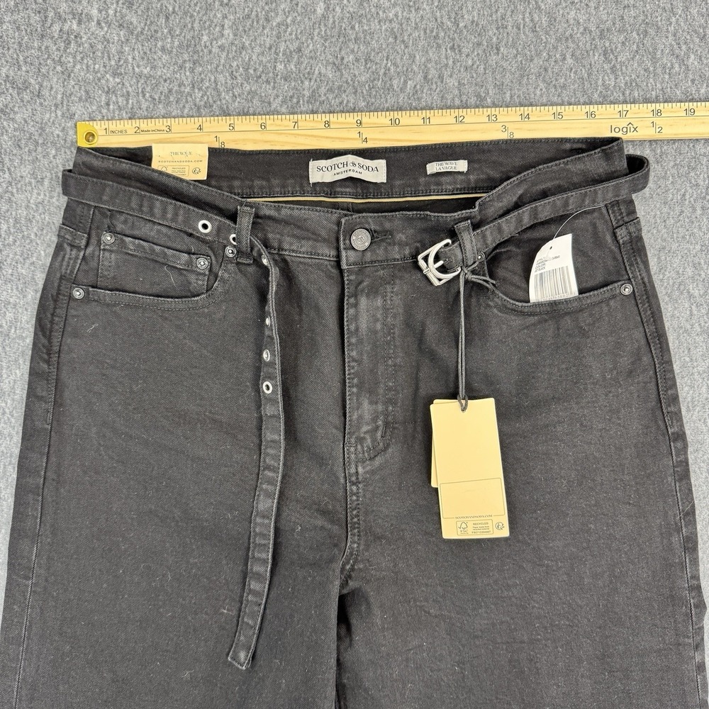 Scotch & Soda Wide Leg Jeans Black Belted Garment Dyed Womens 31 - Picture 5 of 13